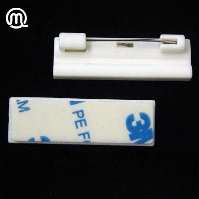 China High Quality White Plastic ABS Badge Name Plate Pins With Sticky Back for sale