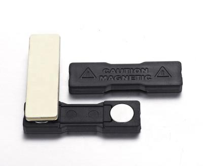 China Accessory for name badge black plastic magnetic clip holder for name badges for sale