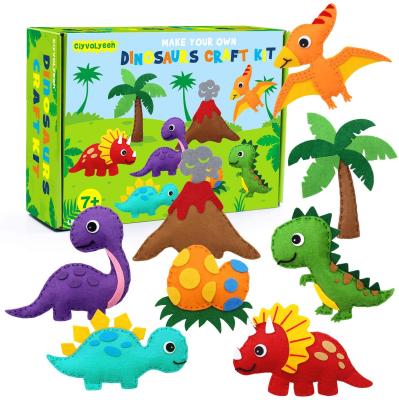 China Beginners Sewing Stuffed Stitch Set Kids Educational Beginners Felt Plush Ornaments Animal Dinosaur Craft DIY Sewing Kit for Girls and Boys for sale