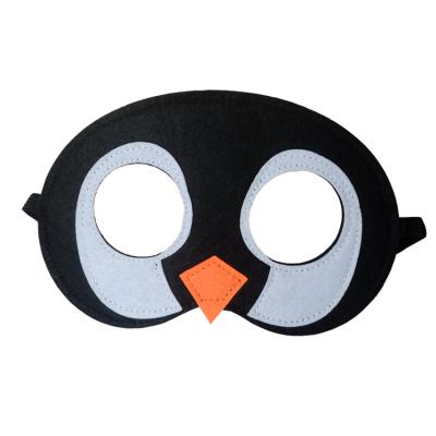 China Felt Masks Cute Animal Elastic Rope Halloween Cartoon Penguin Kids Party Felt Masks Baby Shower Felt Animal Masks for sale