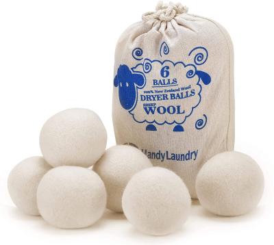 China 100% Wool Felt Premium Saves Time Reusable Natural Softener Reward Wool Dryer Gain White Balls for sale