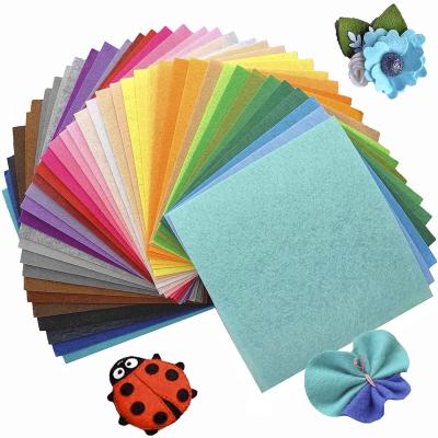 China Toddler waterproof activity kids diy custom patchwork sewing 40 colors 15*15cm assorted 40 sheets craft nonwoven felt fabric for sale