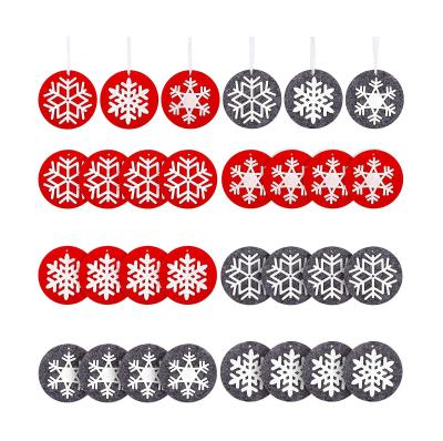 China Wholesale Cheap Family Felt Christmas Ornament Cute Hanging Laser Cut Felt Snowflake Applique Felt Christmas Tree Decoration Ornaments for sale