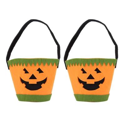 China Halloween Trick or Treat Bags Held Hot Sale Wholesale Gift Kids Snacks Sweet Pumpkin Halloween Trick or Treat Bags Felt Bucket for Candy for sale