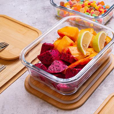 China Freshness Preservation Food Bowl Set Glass Container Salad Bowl With Pressure Relief Hole And Bamboo Types Of Lids Eco-Material Design Features for sale