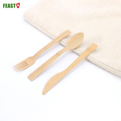 China Modern Green Portable Cute Disposable Bamboo Knife Ice Cream Party Tableware Set Environmental Protection for sale