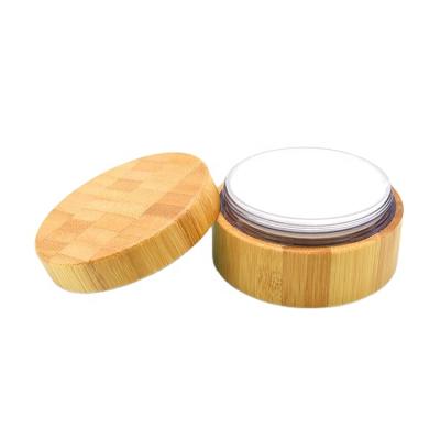 China Small Round Base Bottle 50ml Handmade Cosmetic Empty Loose Powder Storage Bottle Bamboo Bottle for sale