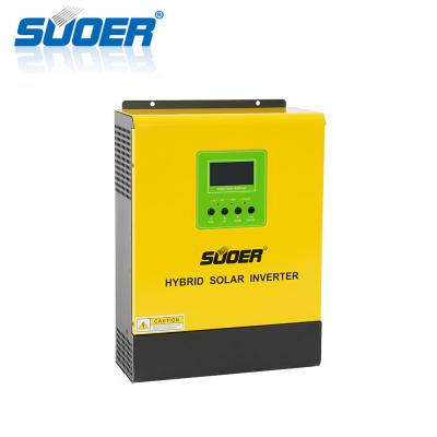 China Suoer 12v 1Kva High Frequency Solar Hybrid Inverters Off Grid Inverter Charger With PWM Controller 43*35.5*19.5CM for sale