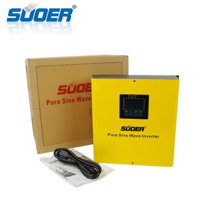 China Suoer 12V 1500Va Integrated Charger Pure Low Frequency Sine Wave Solar Inverter 400*370*170mm for sale