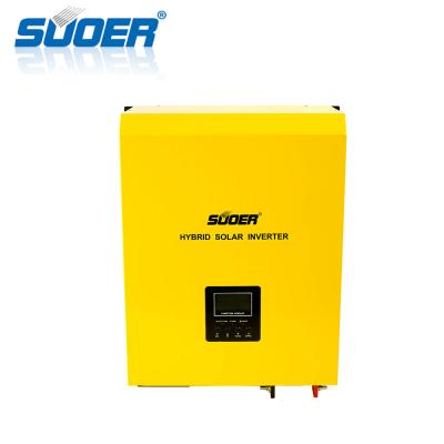 China Suoer 3kva 3000VA 24V 220v Low Frequency Pure Sine Wave Inverter Hybrid Solar Inverter 397*154*474MM for sale