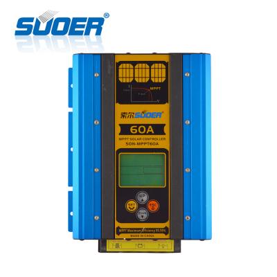 China 60 Amp Charger Controller Suoer 12V 24V 48V 60A Solar Power Regulator 60amp MPPT Charge Controller for sale