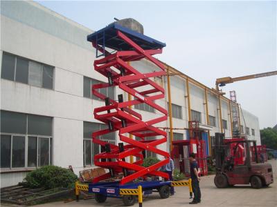 China o manual 300kg hidráulico móvel scissor a plataforma do elevador, scissor a plataforma de trabalho aéreo à venda