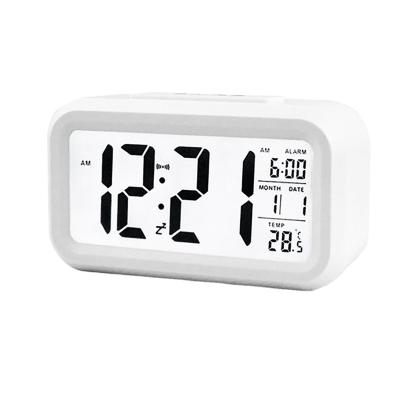 China Wholesale 5.5 Inch LED Rechargeable Calendars Raymons Nap Mute Light Up Creative Quartz Table Clock Digital Alarm Desk Plastic Backlight Clock for sale