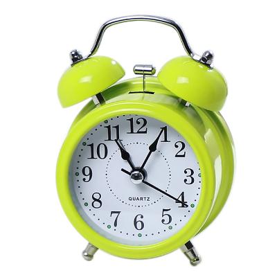 China Quartz Home Office Cartoon Alarm Clock LUMINOVA Raymons Night Light Mute Nap Clock Metal Case Decor Finger Pendulum With Logo Customized for sale