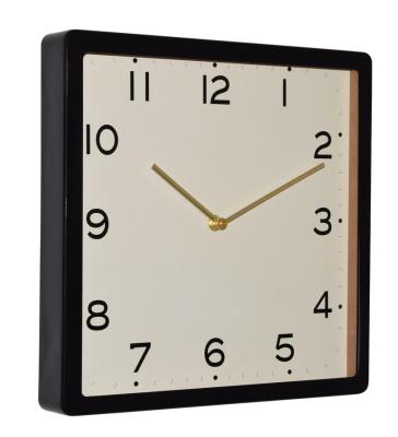 China Antique Style Raymons 30cm Square Metal Wall Clock Easy To Read Copy To Face Digital Wall Clocks For Living Room for sale