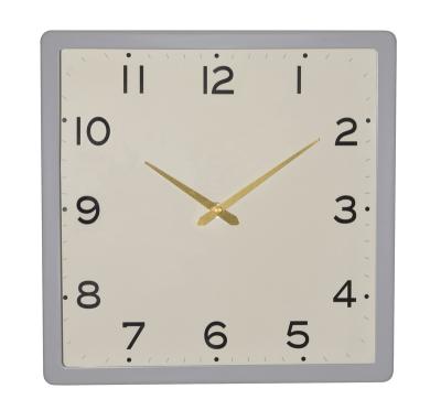 China Raymons style wall clock metal clock face square wall clock 30cm antique logo custom creative decoration large for sale