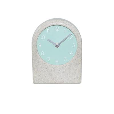 China 12 Hours Show Dial Clock Wholesale Raymons Terrazzo Decoration 12-13.5cm Quartz Home Table Clock With Customized Logo for sale