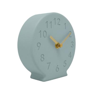 China Minimalist Creative Design Decoration Classic Desktop Resin Around The Needle Digital Aluminum Desktop Clock for sale