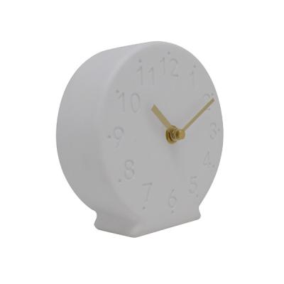 China Direct Selling Minimalist Bedroom Factory Needle Resin Round Digital Desk Aluminum Desk Clock for sale