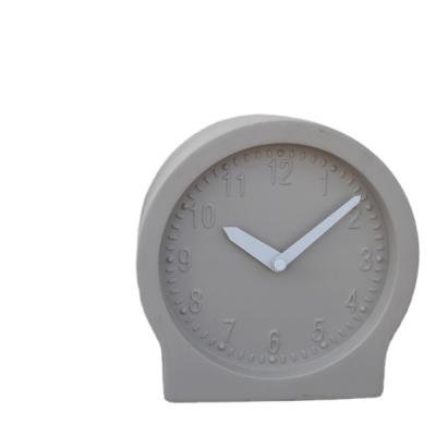 China Classroom Decorative Round Arch Design Resin Desk Clock Customized Modern Raymons Style Resin Color Resin Table Clock for sale