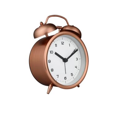 China Twin Metal Alarm Clock Raymons Rose Gold Finishing Home Decor Calendars Alarm Clock Fashion Table Clock for sale