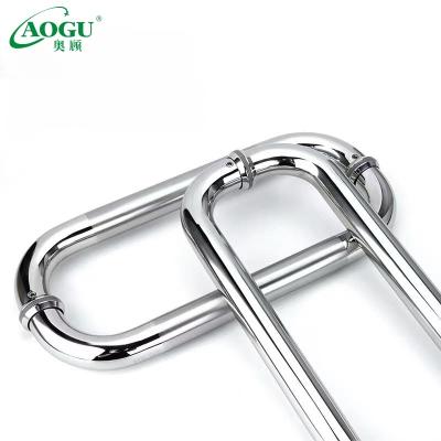 China Modern Manufacturer Pull Shower Room Door Handles Stainless Steel Door Pull Handle Glass Door Handle for sale