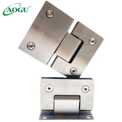 China Modern 90 Degree &180 Degree Stainless Steel Shower Door Hinge Frameless Glass Bathroom Door Clamp Door Hinges For 8-12 Mm Tempered Glass for sale