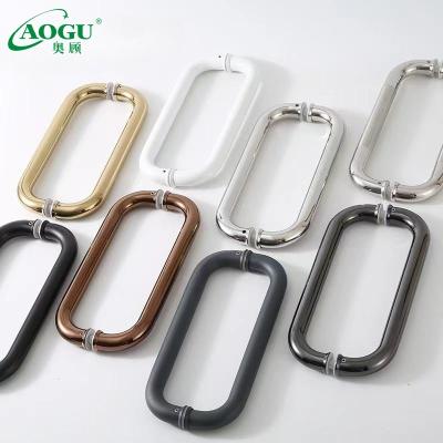 China Factory Wholesale Modern Pull Pull Glass Shower Door Stainless Steel O Shape Glass Door Handle for sale