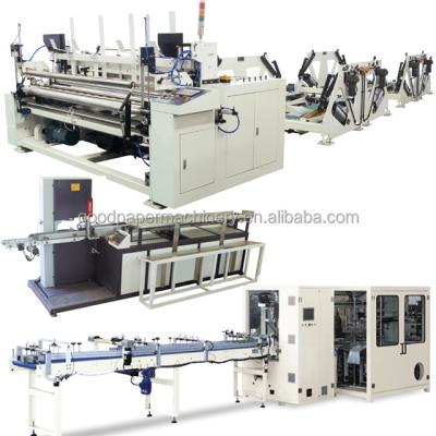 China Full Automatic Factory Toilet Paper Roll Converter Price Kitchen Tissue Production Line Rewinder Cutter Bundler for sale