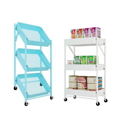 China Sustainable Removable Multilayer Organization Shelves Plastic Storage Rack With Wheels for sale