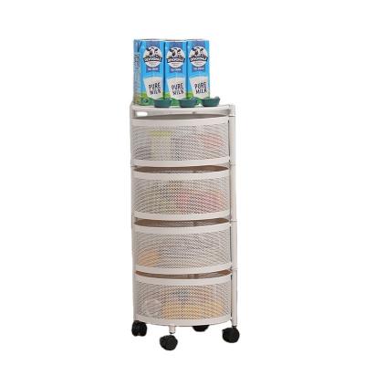 China Movable Tower Stand Storage Bathroom Space Saving Household Metal Shelf Organizer with Wheels for sale