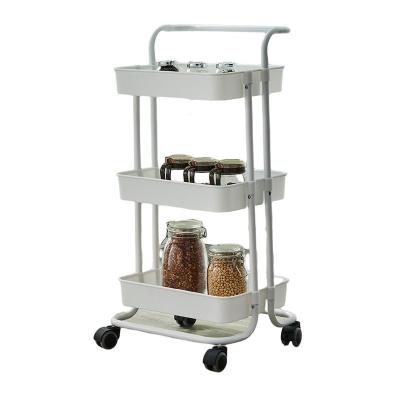 China Cheap Viable Rolling Serving Cart Plastic Kitchen Storage Shelf Rack With Wheels for sale