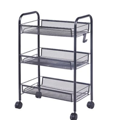 China Iron Multi-Tier Adjustable Unit Home Organizer Kitchen Storage Shelves With Wheels for sale