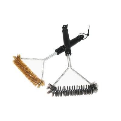 China Viable Factory Wholesale BBQ Tools Stainless Steel Barbecue Grill Brush Scourer Grill Cleaning Brush for sale