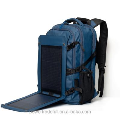 China 20W Solar Power Backpack Flexible Solar Panel USB Backpack Waterproof Durable Laptop Bag Travel Bag for sale