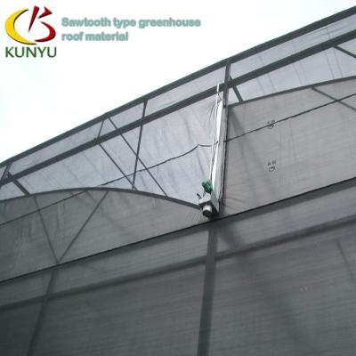 China PE Tooth Elevating Retractable Plastic Film Greenhouse With Roof Ventilation System for sale