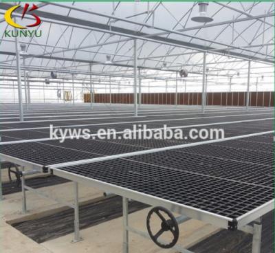 China Hot dip steel alloy ganlvanized plastic bench/aluminum system/greenhouse rolling bench plastic agricultural cover for sale for sale