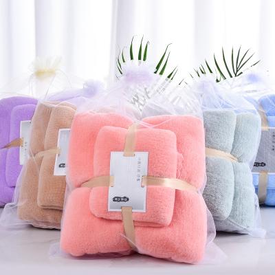 China Super Luxury Warm QUICK DRY Multicolor Housekeeping Fleece Microfiber Bath Towel Coral Set Gifts Soft Quickly for sale