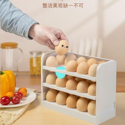 China Hot Selling Refrigerator Three Layer PP Sustainable Plastic Storage Box Multi Purpose Tray Container for sale