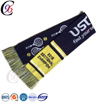 China Long Acrylic Chengxing Soccer Football Team Fan Knitted Scarves Shawls Scarf for sale