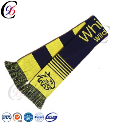 China Custom Wholesale Acrylic Football Fan Scarf Chengxing Football Fan Long Team High Quality Knitting Scarf for sale