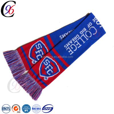 China Custom Football Long Sport Crochet Knitted Soccer Men Scarf for sale