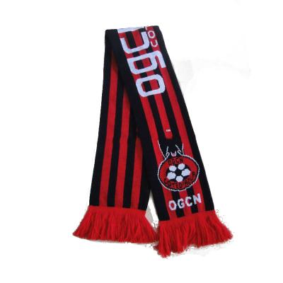 China Chengxing Long Brand Custom Design Rugby Team OGCN France Fans Rugby Gift Soccer Scarf for sale