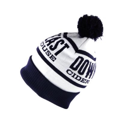 China COMMON Custom Design Jacquard Pompom Beanie Winter Hats Outdoor Cap for sale