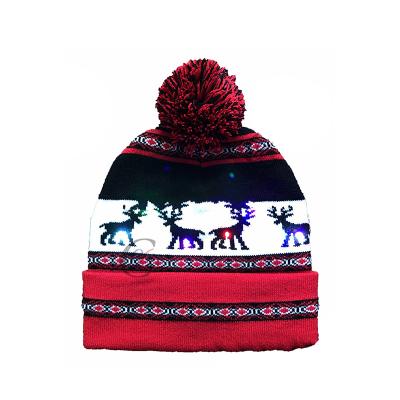 China Chengxing JOINT Brand Knitted Winter Led Reflective Beanie Hat Knit Hat for sale