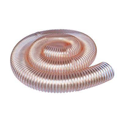 China Industry 2 Inch Copper Wire Reinforced Flexible PU Ventilation Vacuum Air Duct Hose for sale