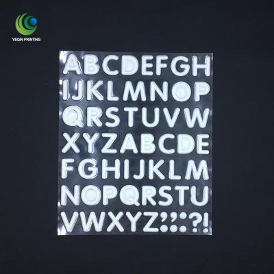 China Decorative Sticker Custom Design Decorative Puffy Alphabet Letter Stickers for sale