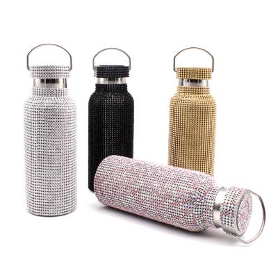 China Cheap viable metal stainless steel vacuum insulated sport luxury diamond luxury water bottles bpa free for sale