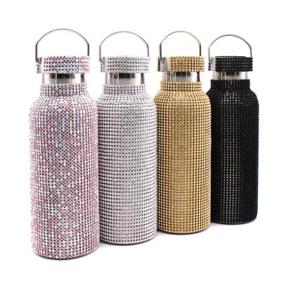 China PORTABLE Diamond Wall Stainless Steel Double Wall Vacuum Flasks Gift Luxury Water Bottle for sale