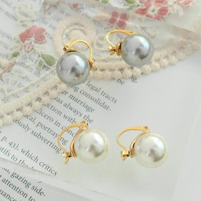 China Vintage Baroque Pearl Earrings Titanium Steel Real 18K Gold Plated Earrings Jewelry Women (EJRS2800) for sale